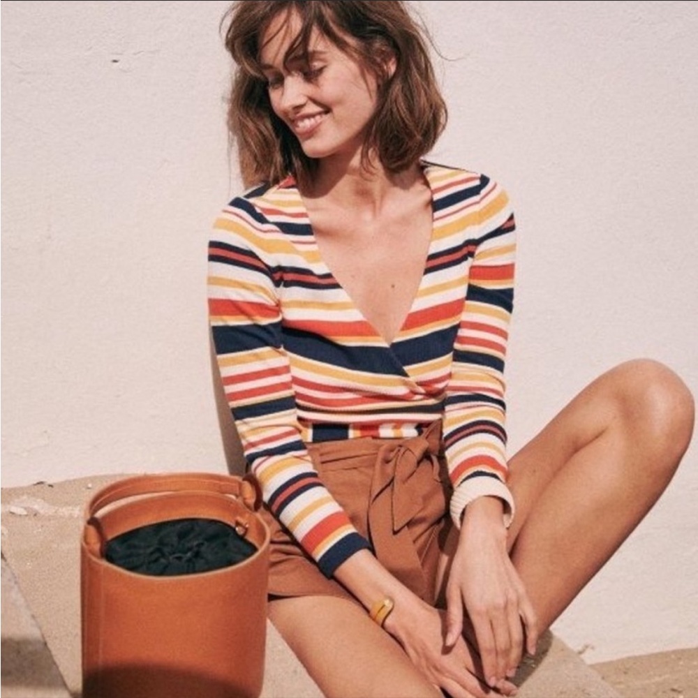 SÉZANE Adela Long Sleeve Wrap Top